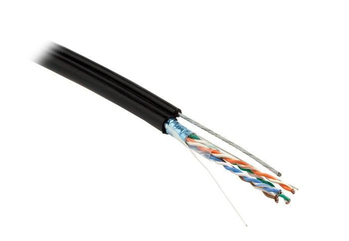 кабель витая пара f/utp кат.5e 4 пары 24 awg ож solid экран-фольга с метал. трос. внешн. pe futp4-c5e-s24-sw-out-pe-bk-500 черн. (уп.500м) hyperline 236291 от BTSprom.by