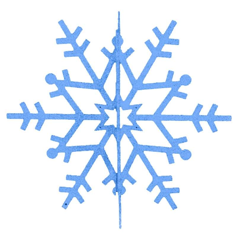 елочная фигура снежинка резная 3d, 31 см, цвет синий от BTSprom.by