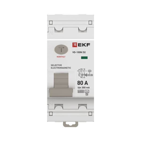  Выключатель дифференциального тока 2п 80А 300мА тип AC 6кА ВД-100N (S) электромех. PROxima EKF E1026MS80300 фото в каталоге от BTSprom.by