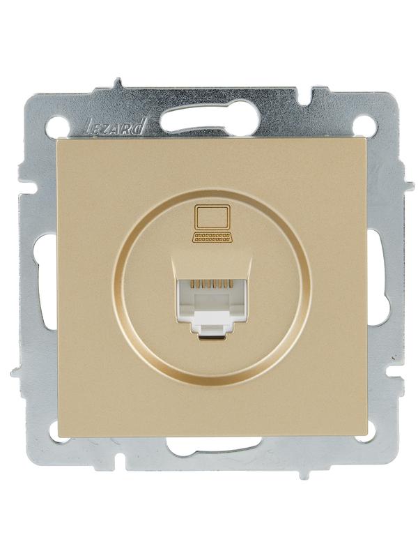  Розетка компьютерная VESNA зол. LEZARD 742-3688-139 фото в каталоге от BTSprom.by