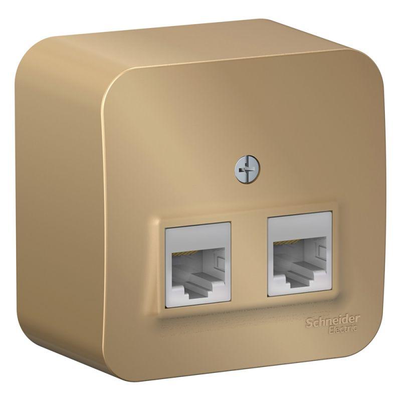 розетка компьютерная 2-м оп blanca rj45 кат.5e с изолир. пластиной титан se blnia045454 от BTSprom.by