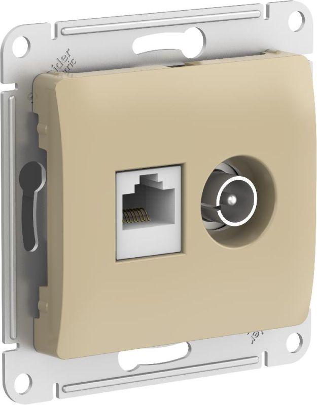 розетка компьютерная + телевизионная 2-м glossa rj45 кат.5e + tv механизм титан se gsl000489 от BTSprom.by