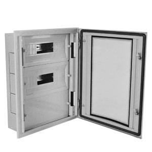 корпус щита распределительного 400х500х100мм din-рейки 30m (2х15) встраив. прозр. дверца из гнутого стекла метал. сер. cetinkaya pano cpd4005010sapp от BTSprom.by