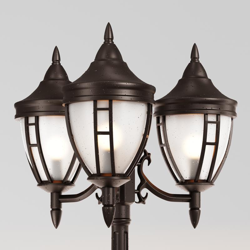  Светильник Rivoli 3х60Вт E27 IP44 садово-парковый Maytoni O026FL-03B фото в каталоге от BTSprom.by