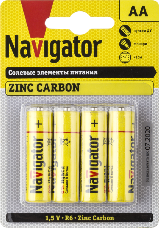 элемент питания солевой aa/r6 94 758 nbt-ns-r6-bp4 (блист.4шт) navigator 94758 от BTSprom.by