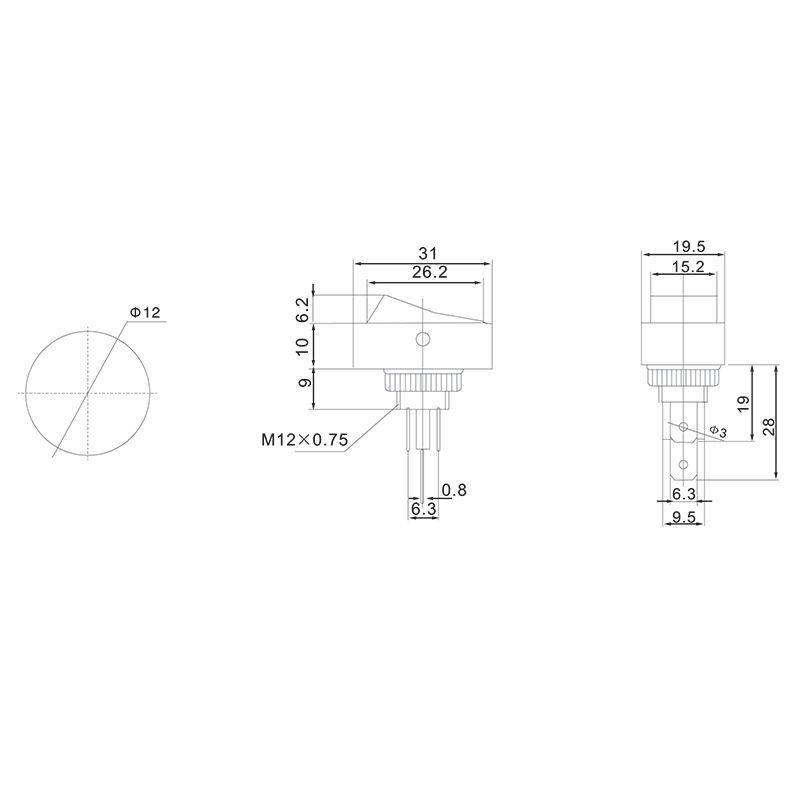  Выключатель клавишный 12В 30А (3с) ON-OFF черн. ОВАЛ с красн. подсветкой (RWB-523 ASW-20D-2) Rexant 36-2715 фото в каталоге от BTSprom.by