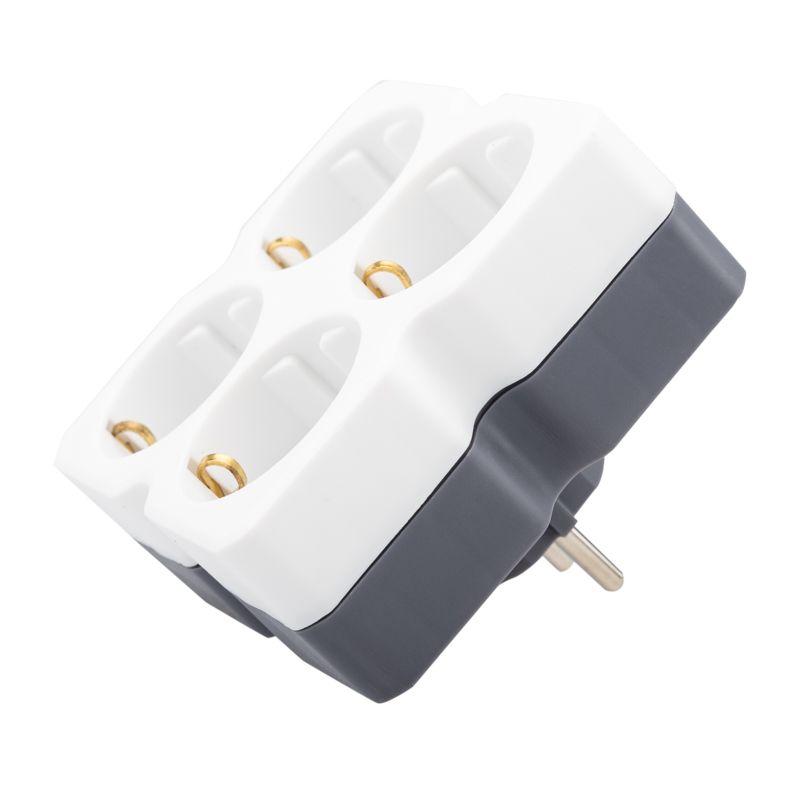  Разветвитель 4-м с заземл. 16А IP20 бел. Rexant 11-1073 фото в каталоге от BTSprom.by