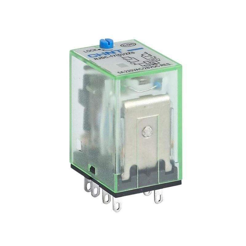 реле промежуточное с кнопкой тестирования njdc-17/2z 2 конт. 10а ac380в (r) chint 651148 от BTSprom.by