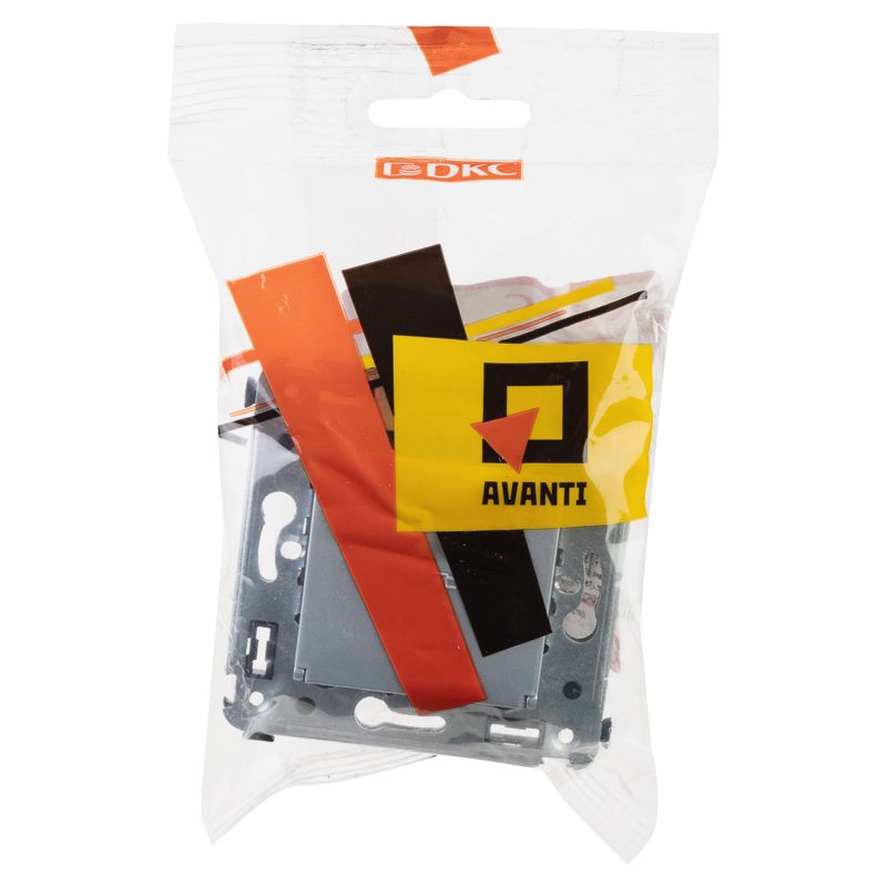  Розетка 1-м СП 2мод. Avanti "Закаленная сталь" 16А 2P+E защ. шторки с крышкой сер. DKC 4404013 фото в каталоге от BTSprom.by