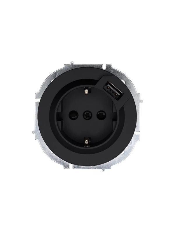 розетка 1-м сп osen с заземл. + usb разъем механизм черн. бархат lezard 743-4288-181 от BTSprom.by