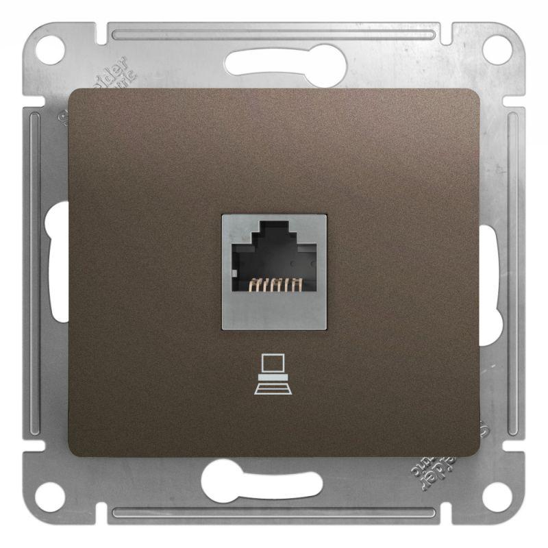 розетка компьютерная 1-м glossa rj45 кат.5e механизм шоколад se gsl000881k от BTSprom.by