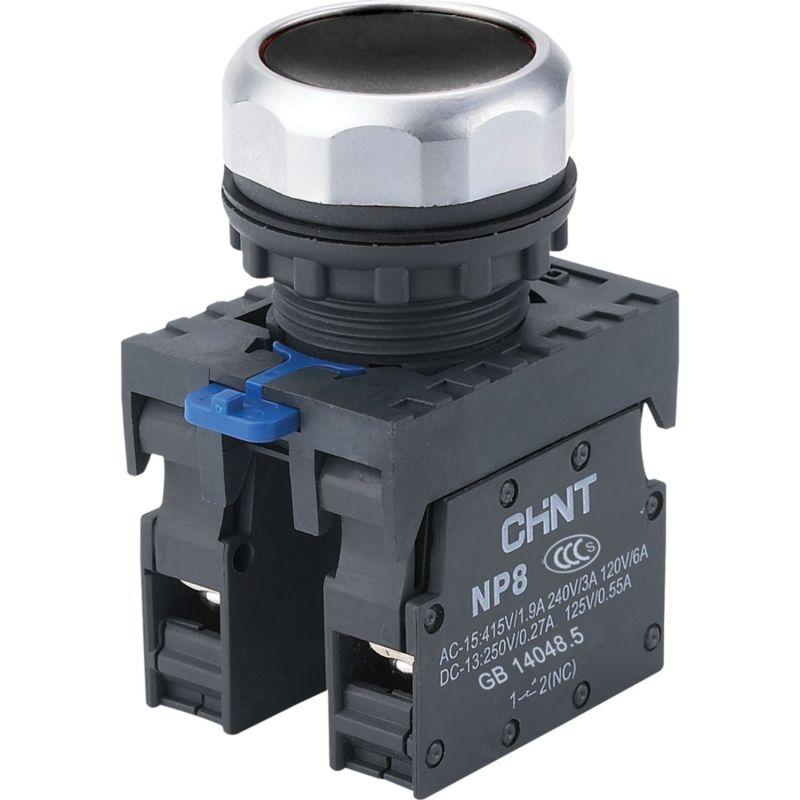 кнопка управления np8-12bn/2 без подсветки самовозв. 1но+2нз ip65 (r) черн. chint 368582 от BTSprom.by