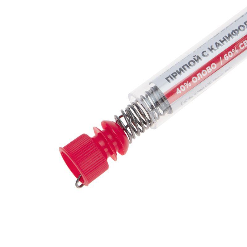  Припой с канифолью ПОС-40 10г d1.0мм (Sn40 Pb60) колба Rexant 09-3100 фото в каталоге от BTSprom.by