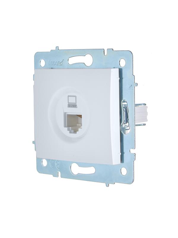  Розетка компьютерная 1-м СП ASTI IP20 RJ45 механизм Cat 5e бел. LEZARD 7081-0288-139 фото в каталоге от BTSprom.by