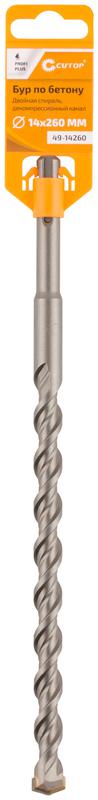  Бур по бетону Profi Plus двойн. спираль три пылеотводящие кромки 14х260мм Cutop 49-14260 фото в каталоге от BTSprom.by