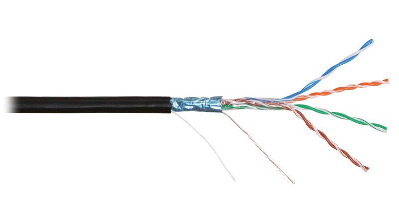 кабель витая пара f/utp кат.5e 4х2х24awg solid pe outdoor черн. (уп.305м) nikolan nkl 2700b-bk от BTSprom.by