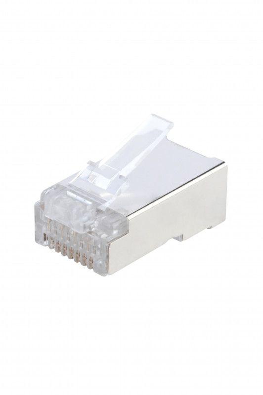 разъем plug-8p8c-u-c6-sh-100 (8p8c) под витую пару кат. 6 (50/50микродюйм) экранир. универс. (для ож и мж кабеля) (уп.100шт) hyperline 49358 от BTSprom.by
