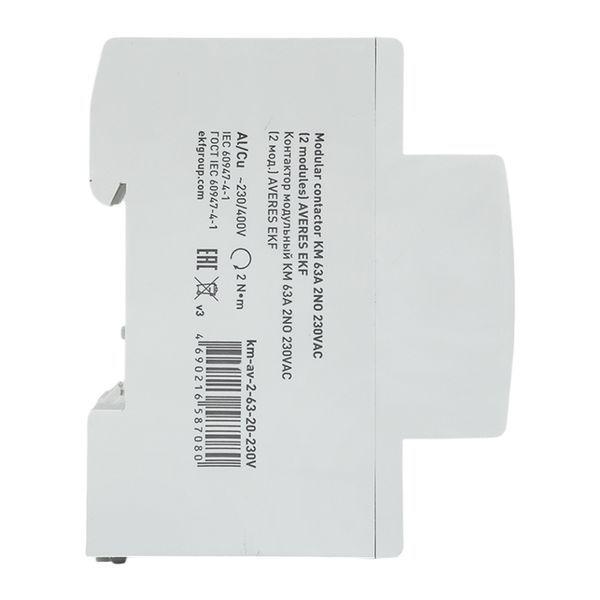  Контактор модульный КМ 63А 2NО 230В AC (2 мод.) AVERES EKF km-av-2-63-20-230V фото в каталоге от BTSprom.by