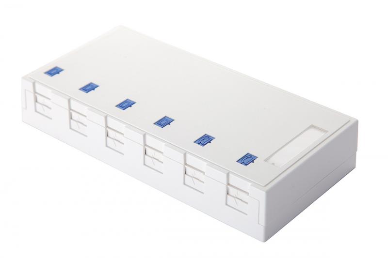 коробка настенная 6-порт. со шторками бел. eurolan 12b-04-06wt от BTSprom.by