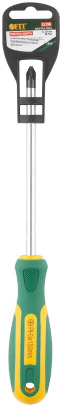  Отвертка "Контур" CrV сталь прорезиненная ручка 8х150мм РН3 FIT 55198 фото в каталоге от BTSprom.by