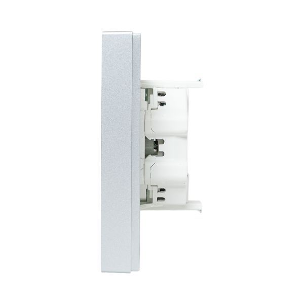  Розетка 2-м СП Эпика 16А без заземл. защ. шторки с рамкой механизм алюм. EKF UP1-SOA-201 фото в каталоге от BTSprom.by