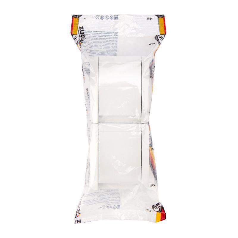  Блок розеток 2-м ОП INDUSTRIAL IP54 вертик. с заземл. керамика бел. Kranz KR-78-0801 фото в каталоге от BTSprom.by