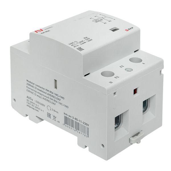  Контактор модульный КМ 80А 1NC+1NO 230В AC (3 мод.) AVERES EKF km-av-3-80-11-230V фото в каталоге от BTSprom.by