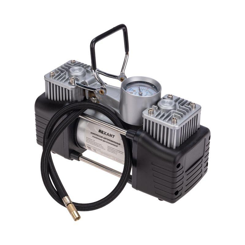  Компрессор автомобильный усиленный двухпоршневой (60л/мин 10 АТМ) Rexant 80-0521 фото в каталоге от BTSprom.by