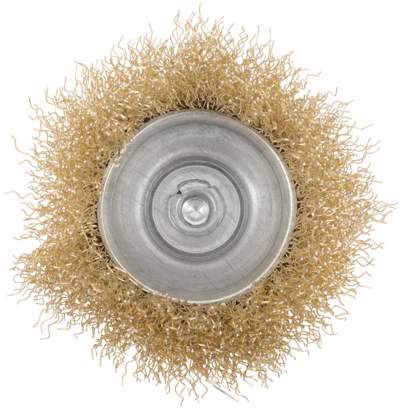  Корщетка чашечная со шпилькой стальная латунированная волнистая проволока 65мм КУРС 38467 фото в каталоге от BTSprom.by