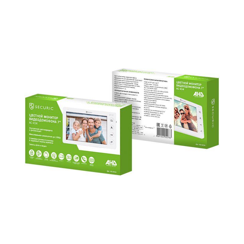  Монитор видеодомофона цветной 7дюйм формата AHD(1080P) с детектором движения функцией фото- и видеозаписи (модель AC-434) бел. Rexant 45-0434 фото в каталоге от BTSprom.by