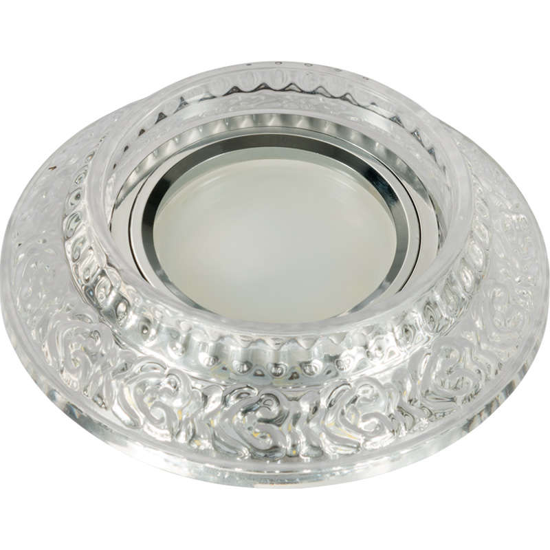 светильник декоративный luciole dls-l105 gu5.3 chrome/clear gu5.3 встраив. доп. светодиод. подсветка 3вт без лампы основание метал. хром отделка кристалл прозр. fametto ul-00000356 от BTSprom.by