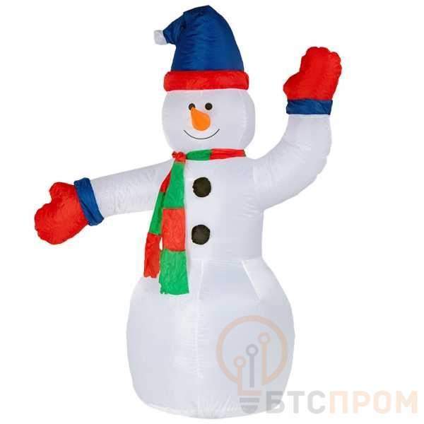3d фигура надувная "снеговик с шарфом", размер 180 см, внутренняя подсветка 2 led, компрессор с адаптером 12в, ip 65 neon-night от BTSprom.by