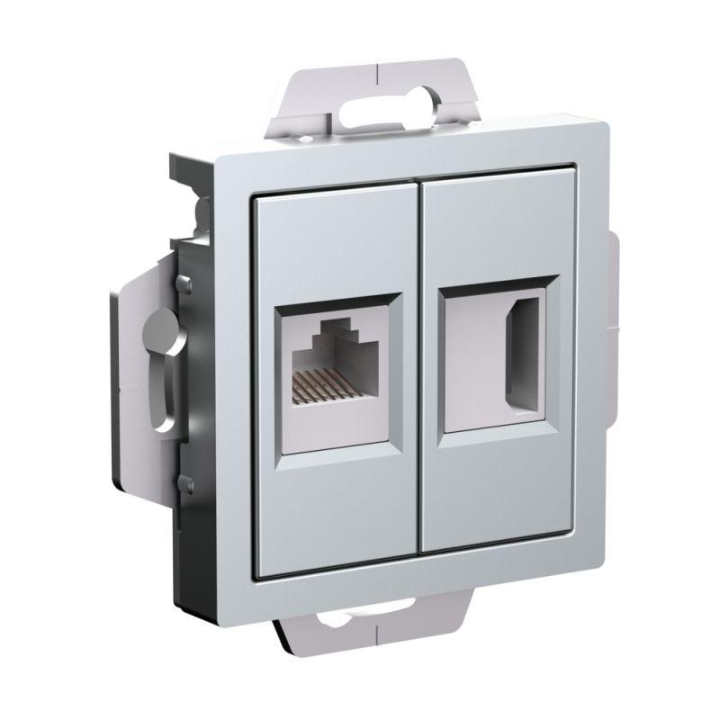 розетка 2-м atlasdesign hdmi+rj45 кат.5e механизм алюм. se atn000382 от BTSprom.by