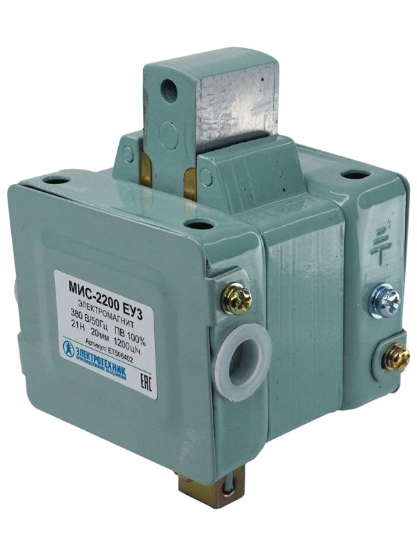 электромагнит мис-2200 еу3 380в толкающее исп.пв 100% ip20 с жесткими выводами электротехник et506402 от BTSprom.by