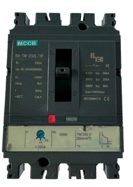  Выключатель автоматический MCCB BA-TM-250L/3P 200А (тепломагнитый ТМ ICU:50KA) ELTEC 1200200 фото в каталоге от BTSprom.by