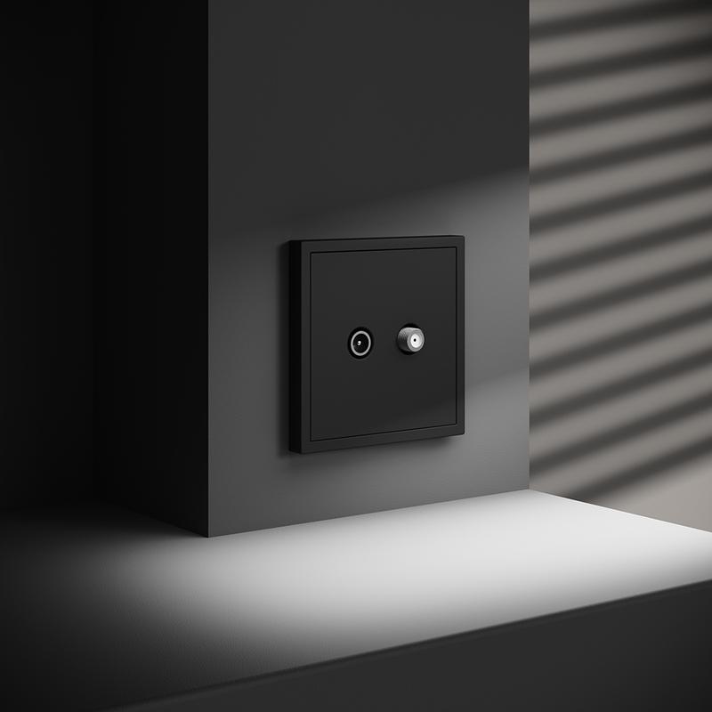  Розетка телевизионная оконечная TV + SAT 2-м СП S70 механизм черн. матов. Voltum VLS060408 фото в каталоге от BTSprom.by