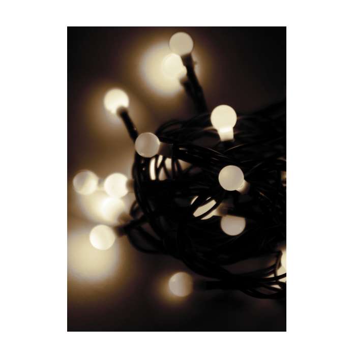 гирлянда декоративная "маленькие шарики cherry" 30led 4.4м (2.9+1.5м) зел. провод ip20 тепл. бел. космос koc_gir30ledball_w от BTSprom.by
