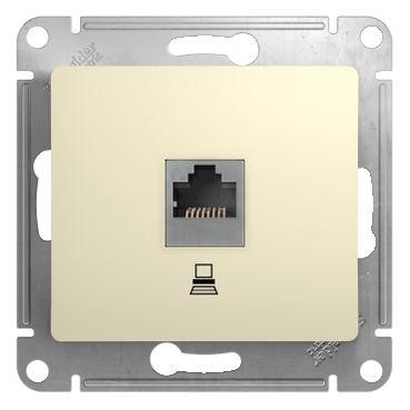 розетка компьютерная 1-м сп glossa rj45 кат.5e механизм беж. se gsl000281k от BTSprom.by