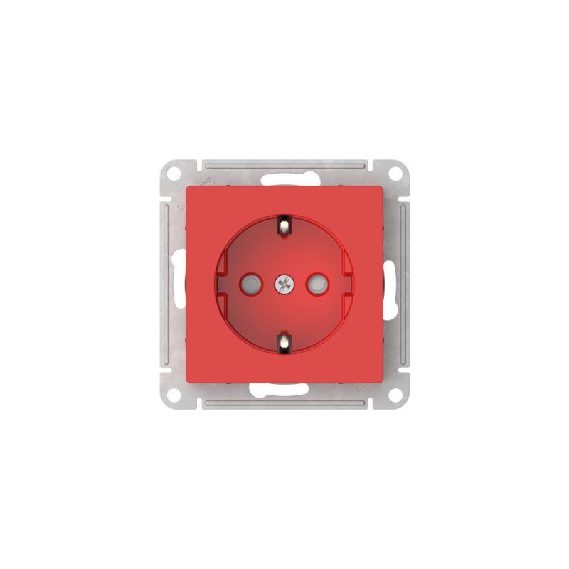  Розетка AtlasDesign 16А с заземл. защ. шторки быстрозажим. клем. механизм красн. SE ATN002045S фото в каталоге от BTSprom.by