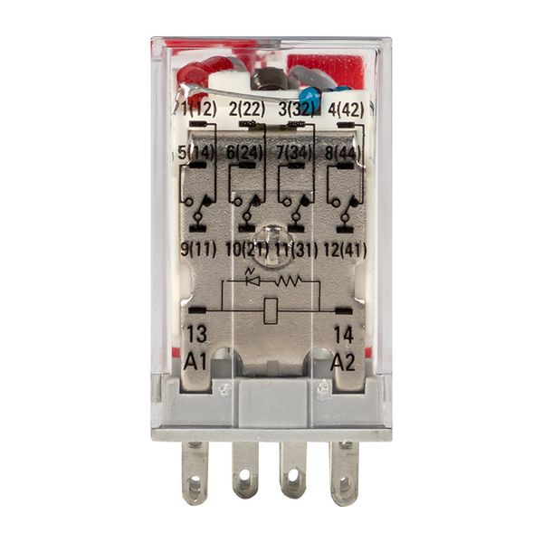  Реле промежуточное RPAt 22/4 5А 230В AC с кнопкой и мех. индикацией AVERES EKF rpat-22-4-230AC фото в каталоге от BTSprom.by