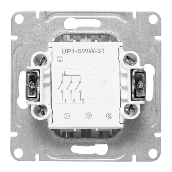  Выключатель 3-кл. СП Эпика механизм бел. EKF UP1-SWW-31 фото в каталоге от BTSprom.by