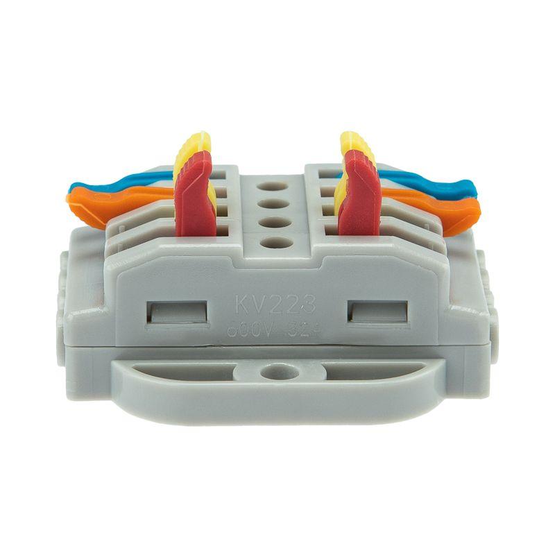  Клемма строительно-монтажная СМК проходная 222-424P 4п 0.08-4кв.мм с монтажной площадкой сер. (блист.5шт) Rexant 07-6264-5 фото в каталоге от BTSprom.by