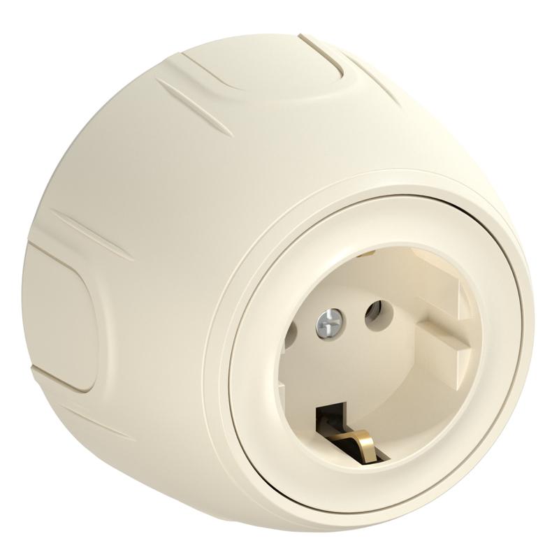 розетка rotondo с заземл. винтов. контакты беж. onekeyelectro 7700872 от BTSprom.by