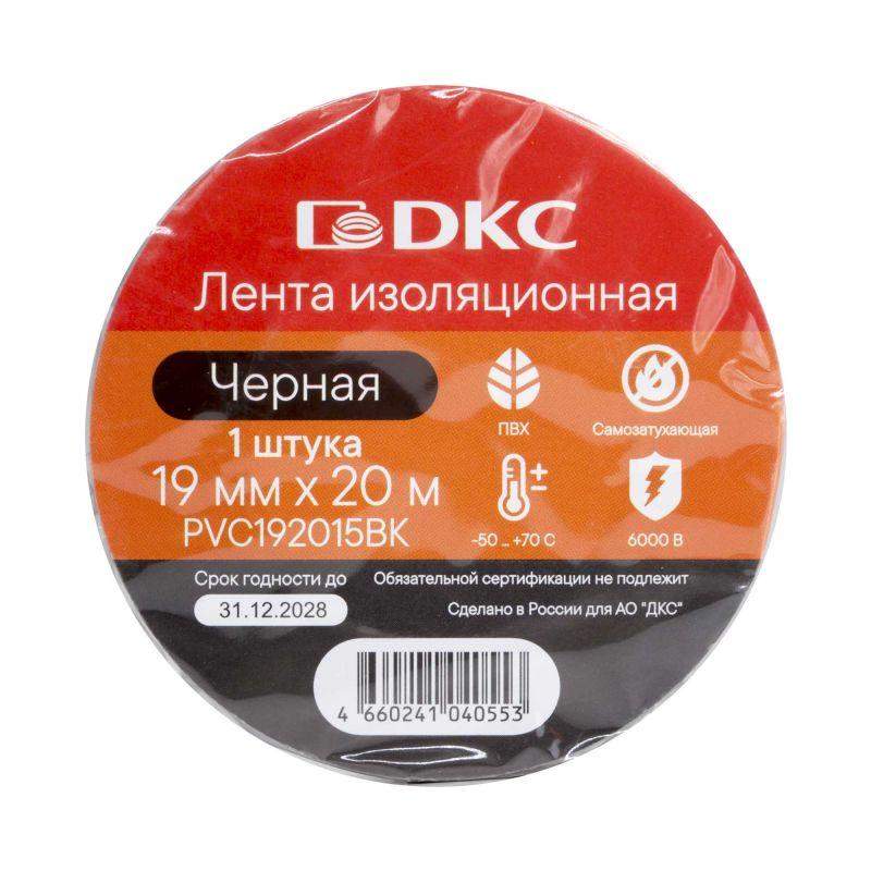  Лента изоляционная ПВХ 19х0.15 (20м) в рулоне черн. DKC PVC192015BK фото в каталоге от BTSprom.by
