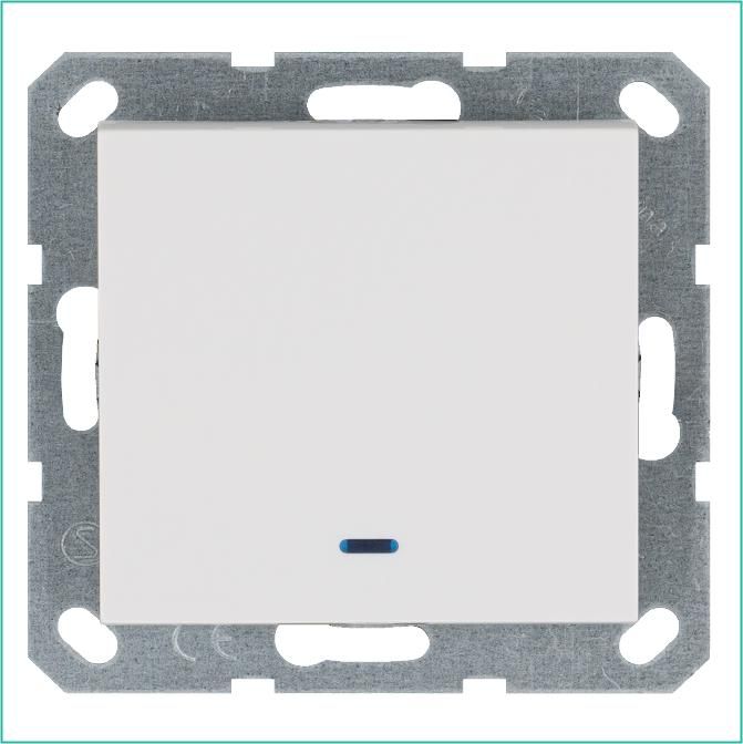 выключатель 1-кл. 10а ip20 с подсветкой механизм бел. глянцевый jasmart g3011nw от BTSprom.by