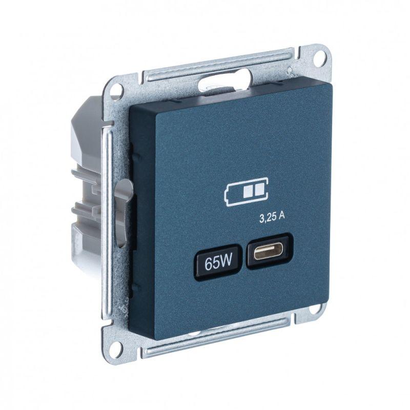 розетка usb atlasdesign тип c 65вт qc pd высокоскор. зу механизм изумруд se atn000827 от BTSprom.by