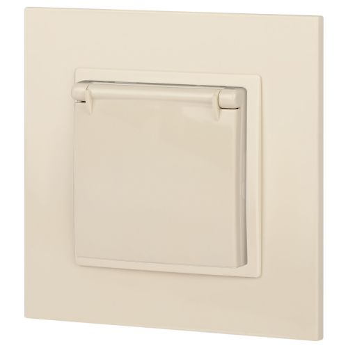  Розетка 1-м СП Эра Elegance 14-2103-02 16А IP20 16AX 250В 2P+E Schuko защ. шторки с крышкой сл. кость Эра Б0034279 фото в каталоге от BTSprom.by