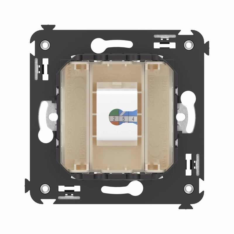  Розетка телефонная 1-м СП Avanti "Ванильная дымка" RJ12 без шторок механизм DKC 4405613 фото в каталоге от BTSprom.by