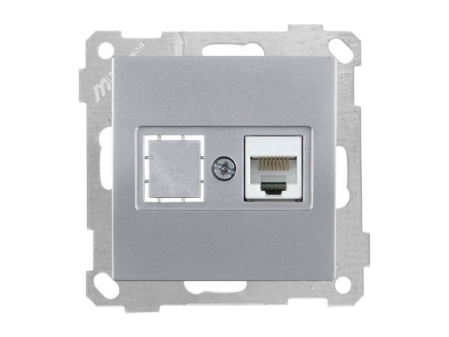 розетка компьютерная 1xrj45 (cat5e) серебро, elitra, mutlusan 2270 136 0192 от BTSprom.by