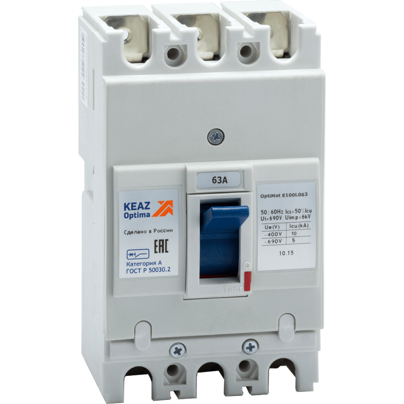 выключатель автоматический 3п 63а optimat e100l063 ухл3 кэаз 100006 от BTSprom.by